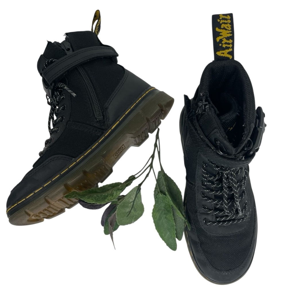 Dr. Martens Doc Martens Combs Tech J Black Boots Leather/Nylon Youth Unisex Sz 1